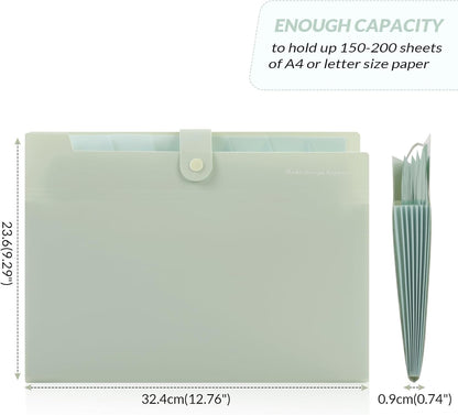 SKYDUE Expanding File Organizer with 8 Pockets, Accordion File Folders with Labels, Portable Document Paper Bill Receipt Organizer, Home College School Office Supplies, Letter Size, Blue