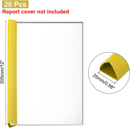PATIKIL 20Pcs Binding Bars, 25mm Binding Bars Slide Grip 220 Sheets Capacity A4 Size Report Binder Presentation Binder for Report Cover Resume, White