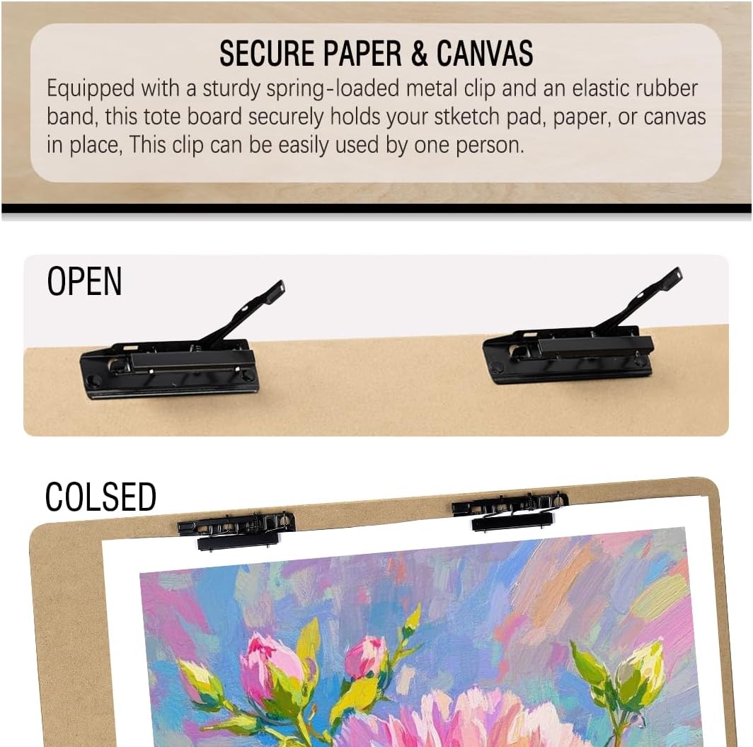 13" x 17" Artist Sketch Board with Handle - Portable Clipboard for Painting and Drawing, Art Supplies for Adults by TX Liteart