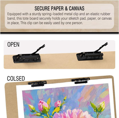 13" x 17" Artist Sketch Board with Handle - Portable Clipboard for Painting and Drawing, Art Supplies for Adults by TX Liteart