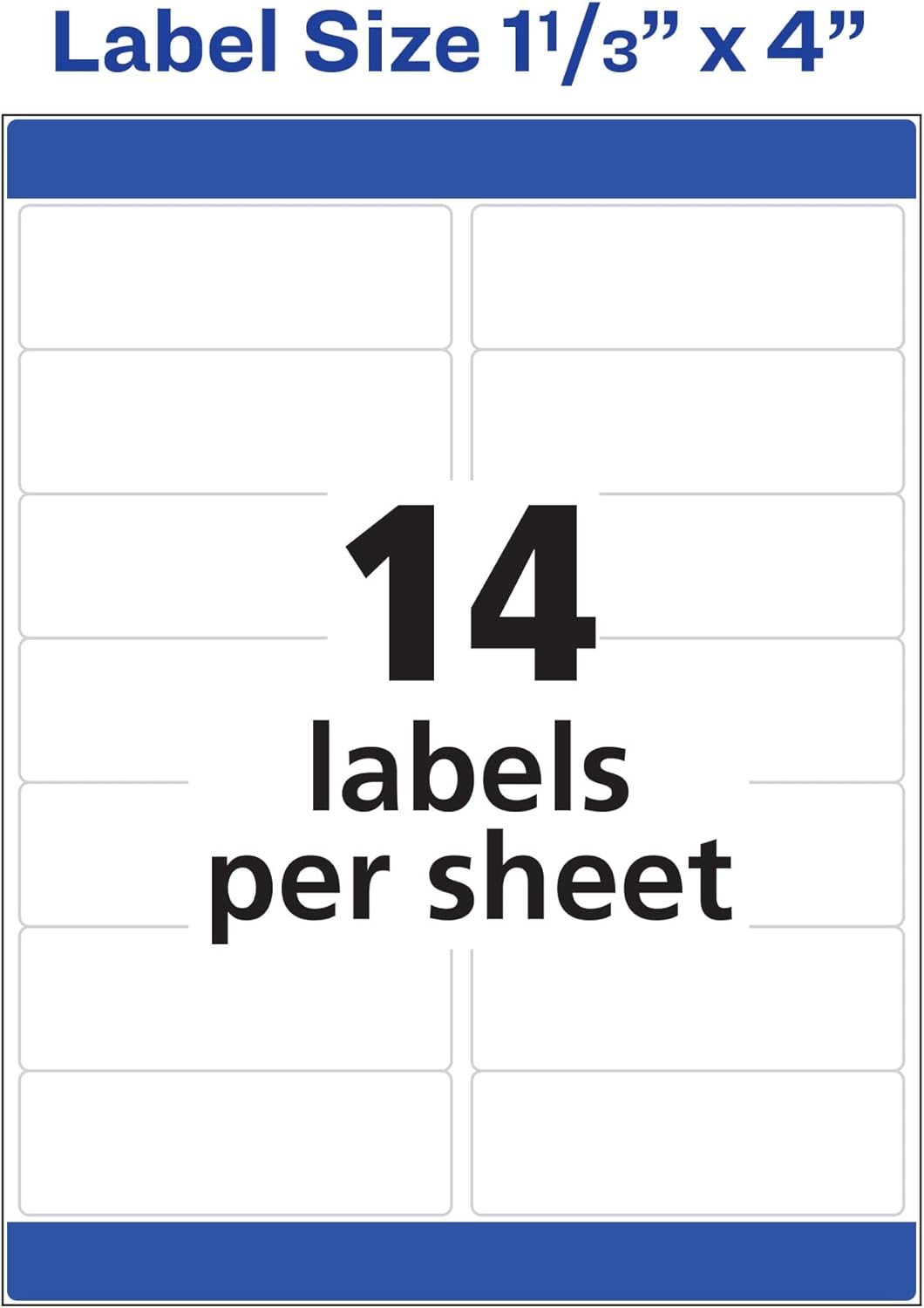 Avery Easy Peel Printable Address Labels with Sure Feed, 1-1/3" x 4", White, 1,400 Blank Mailing Labels for Laser Printers (5162)