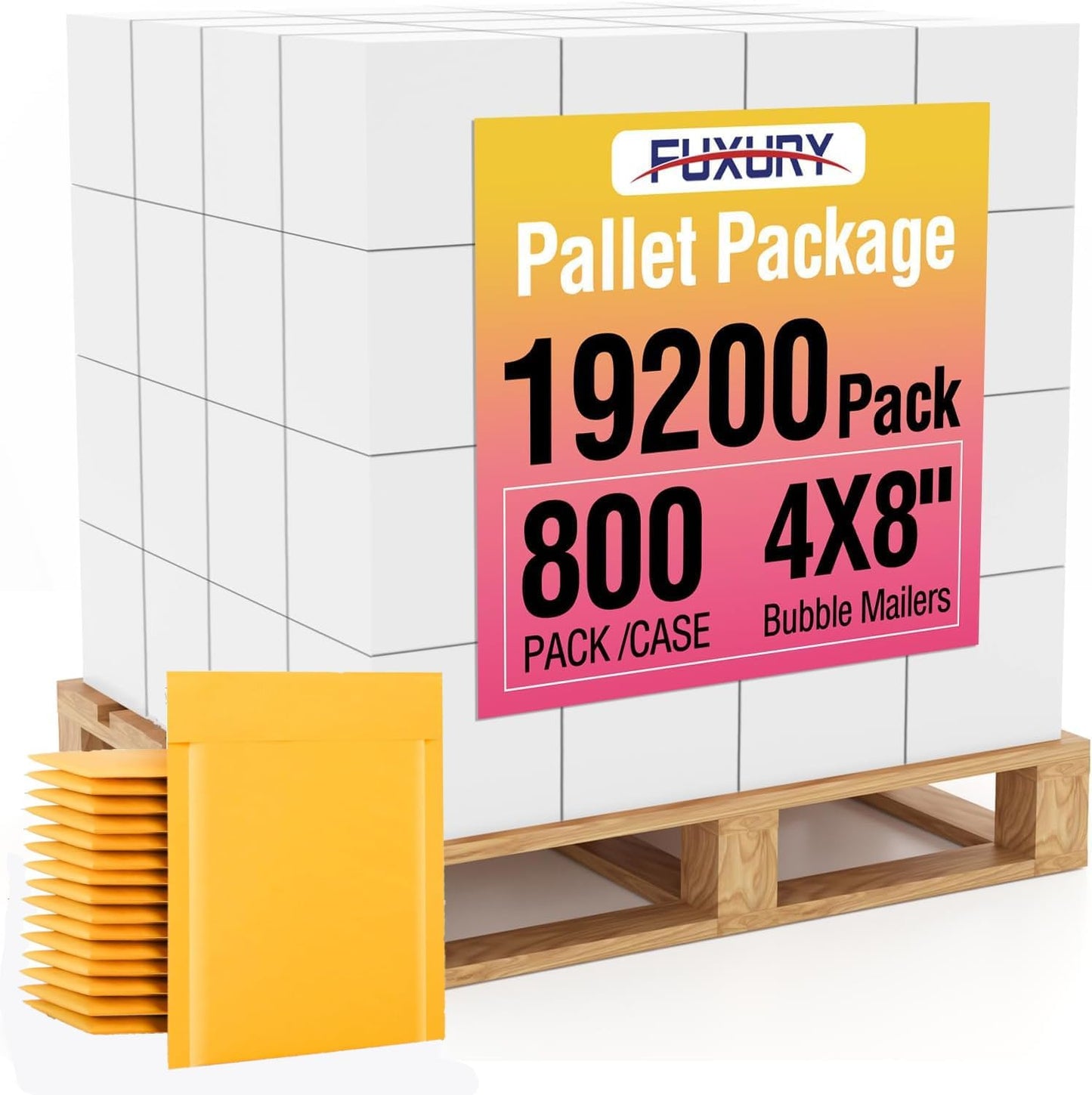 Fuxury Kraft Bubble Mailer 4x8” 50Pack Padded Envelopes Usable Size 4x7" Strong Adhesion Thick Bubble Envelopes Waterproof Cushioned Bubble Mailers Packaging for Small Business #000 Yellow