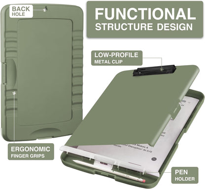 Sooez Clipboards with Storage, High Capacity Clip Boards 8.5x11 with Storage, Heavy Duty Nursing Clipboard Folder, Plastic Clipboard with Pen Holder for Women Teachers Work, School & Office Supplies