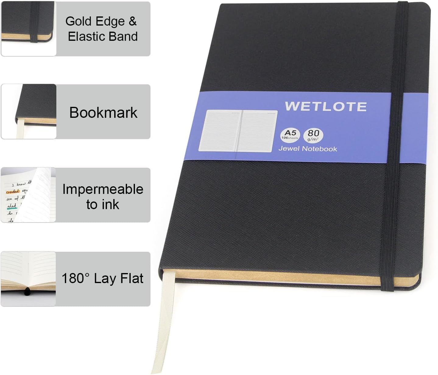 Line Hardcopy Notebook - 5"x8"- Sourced from sustainable and excellent quality paper, minimalist, natural, portable and flexible design, suitable for office, school(red)