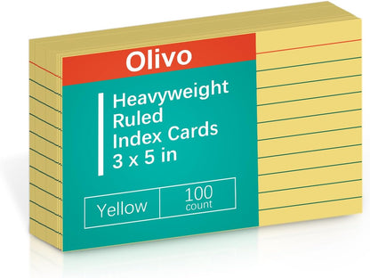 Blank Index Cards 3x5 Unlined Unruled Flash Note Cards 3" x 5", White, 100 Count, 200 GSM Heavy Weight