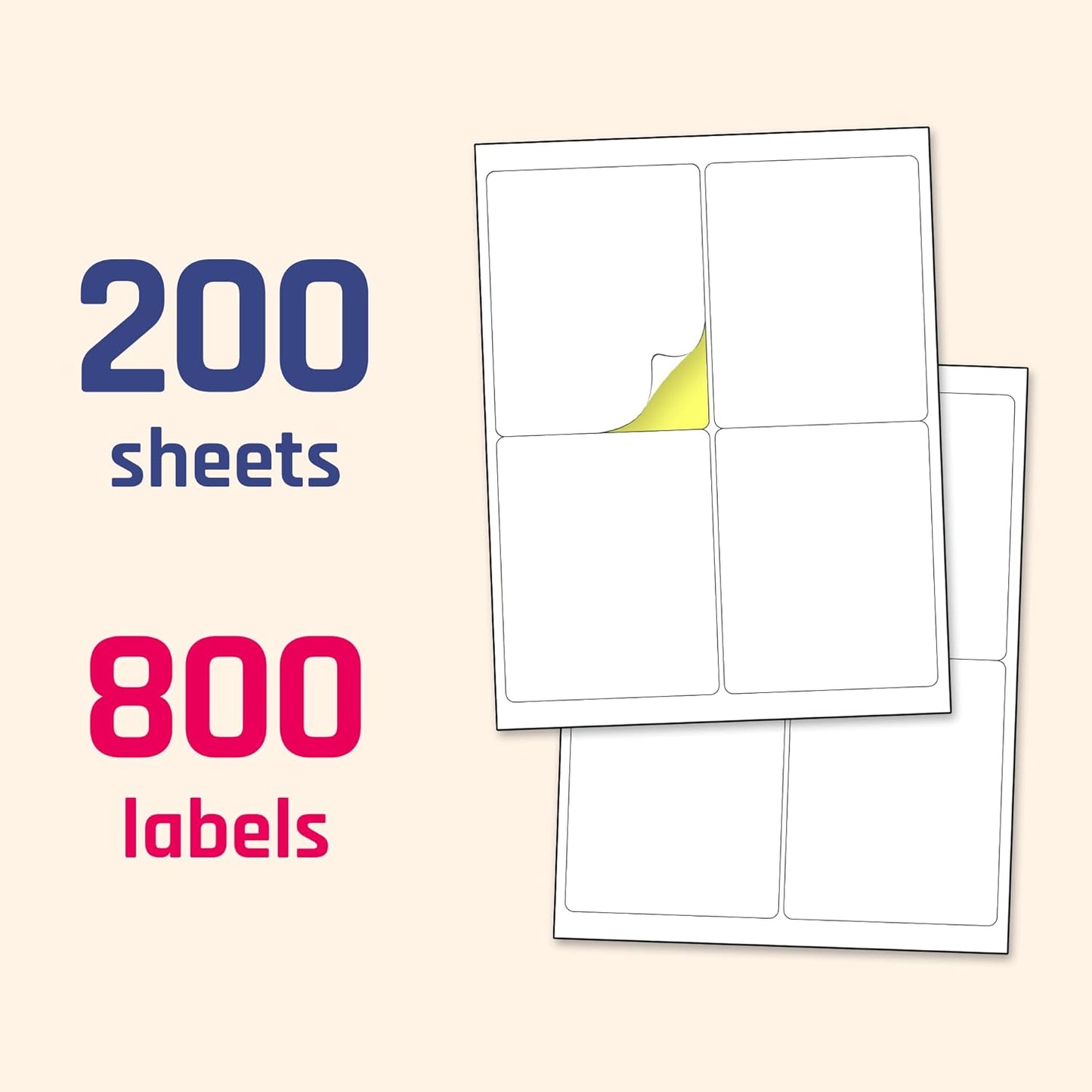 30 Sheets, Printable White Sticker Paper, Laser/Inkjet Printing - Matte, Letter Size (8.5" x 11")