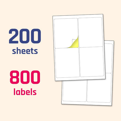 30 Sheets, Printable White Sticker Paper, Laser/Inkjet Printing - Matte, Letter Size (8.5" x 11")