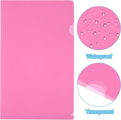 PATIKIL L Type Folders 50 Pack A4 Plastic File Project Pockets Clear Paper Document Jacket Sleeves for Office, Orange