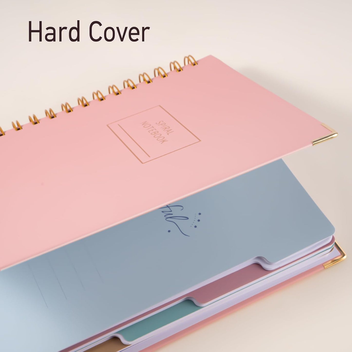 Hardcover Spiral Notebook with Tabs 8"x10" Large Spiral Lined Journals for Women with Dividers 240 Pages College Ruled Composition Notebook 5 Subject Notebook for Work, Back to School, Gifts, Purple