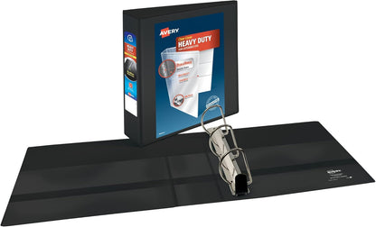 Avery Heavy-Duty View 3 Ring Binder, 3 Inch One Touch Slant Rings, 3.5" Spine, 1 Black Binder (79100)
