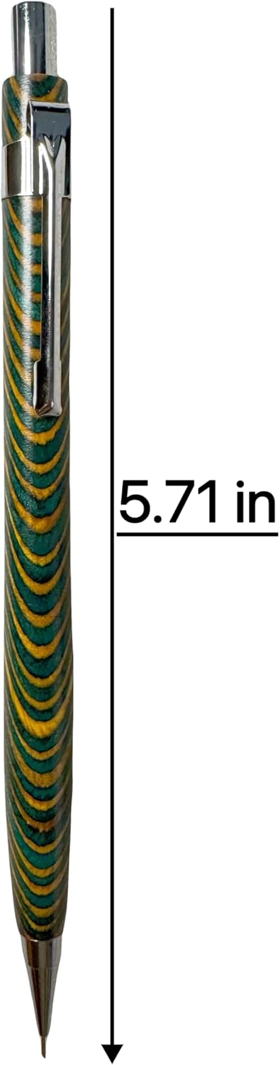 Spiral Grain Wooden Mechanical Pencils -Unique Colors Airplane Aluminum Core Artist's Drawing Pencil Comes with Gift Box (Walnut)