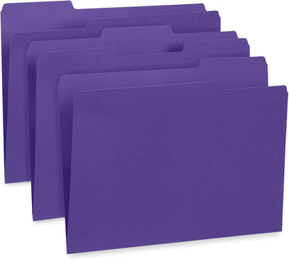 File Folder, 1/3 Cut Tab, Letter Size, Yellow, Great for Organizing and Easy File Storage, 100 Per Box