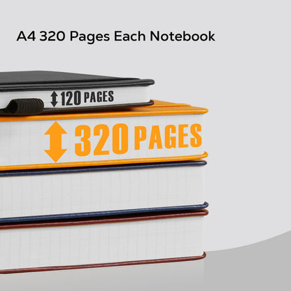 Hardcover Lined Notebook Journal for Writing, 320 Pages Leather Thick College Ruled Notebook Journal with 100GSM Paper, A5 (5.7'' X 8.4'') Daily Journal for Women Men Work Organization, Black