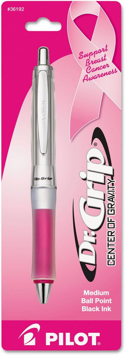 PILOT Dr. Grip Center of Gravity Refillable & Retractable Ballpoint Pen, Medium Point, Black, Single Pen- Ideal for School, Journaling & Office Writing
