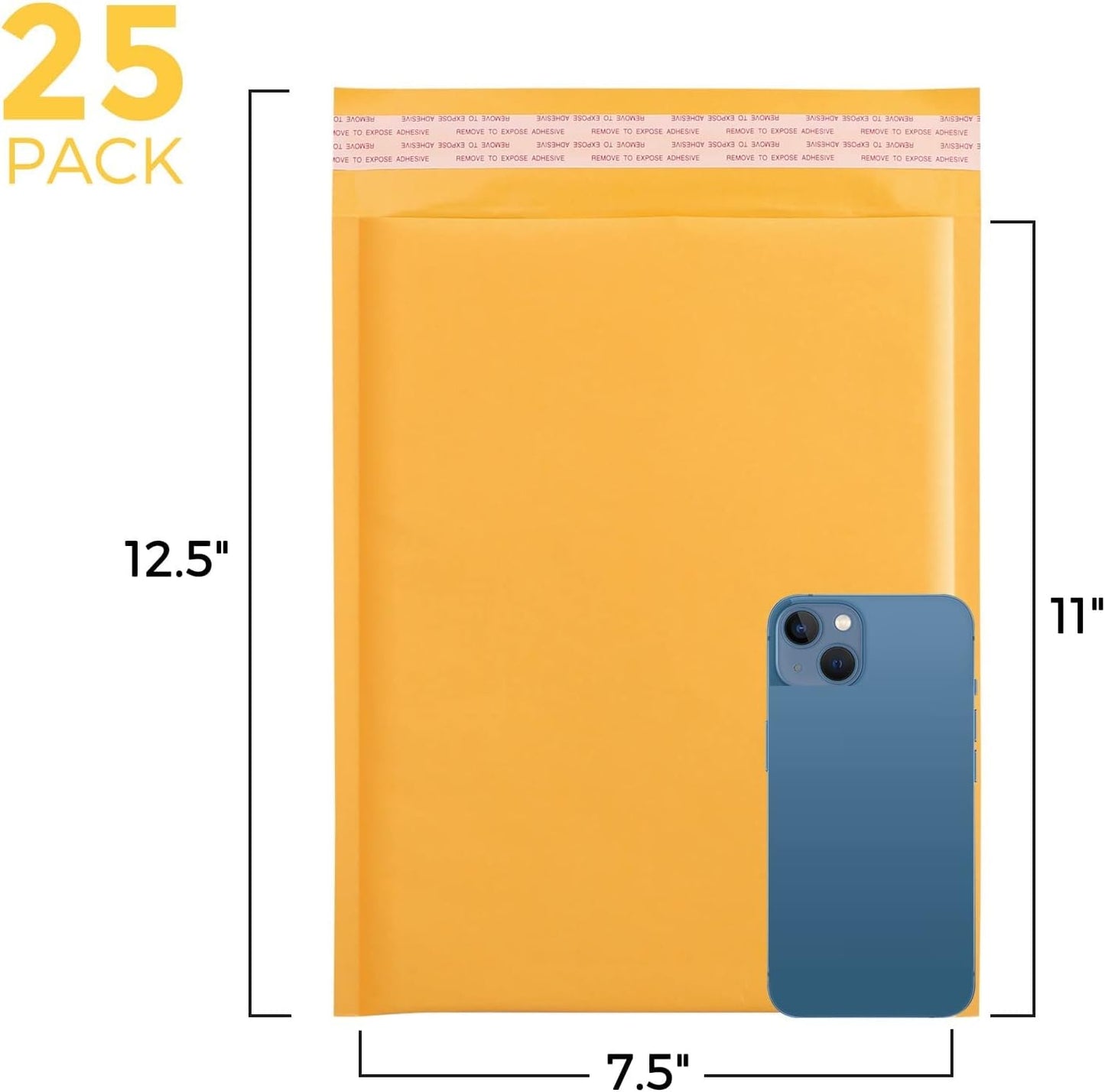Fuxury Kraft Bubble Mailer 4x8” 50Pack Padded Envelopes Usable Size 4x7" Strong Adhesion Thick Bubble Envelopes Waterproof Cushioned Bubble Mailers Packaging for Small Business #000 Yellow