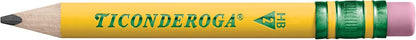 Ticonderoga My First Half-Size Wooden Pencils, Large Triangle-Barrel Pre-Sharpened #2 (HB) Short 4.5" Yellow Pencils with Erasers, Yellow, 12/Pack