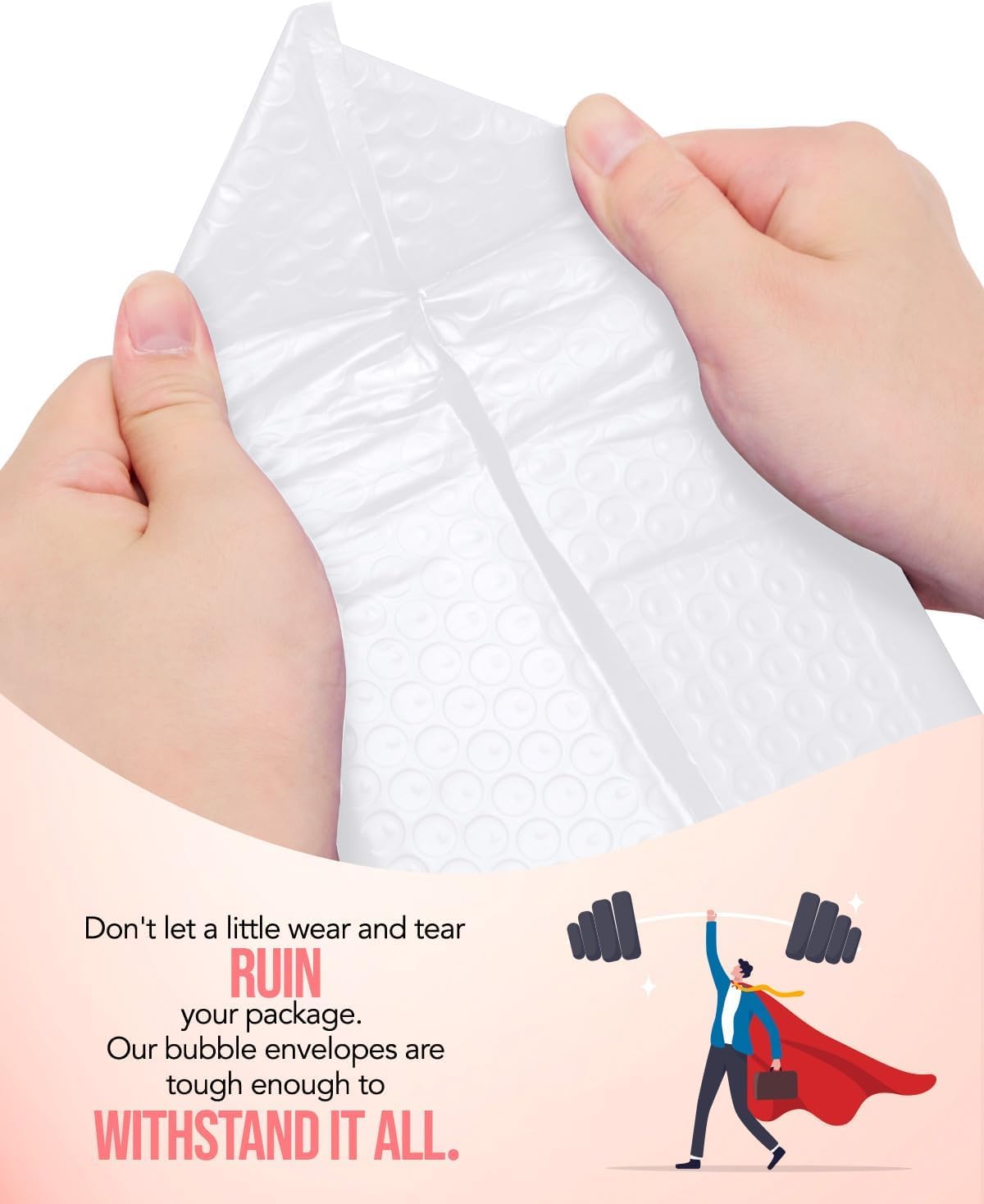 GSSUSA Black Bubble Mailers 4x8 Inches 50 Pack, Usable Size 4X7" Bubble Envelopes for Small Business, Padded Envelope, Shipping Mailers, Packaging Bags, Mailing Envelopes, Shipping Supplies