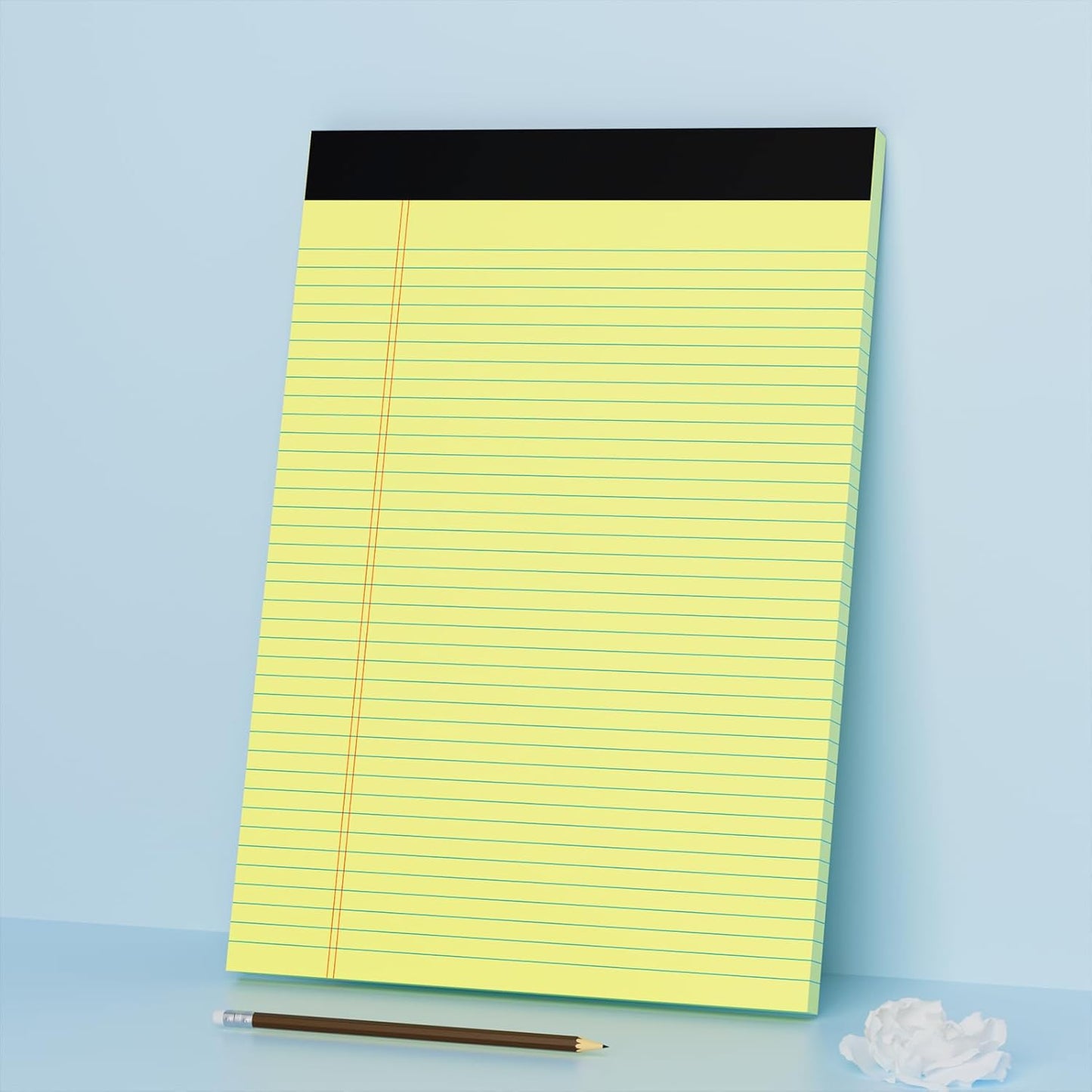 Legal Pads 8.5 x 11 College Ruled Note Pads 8.5 x 11.75 Yellow Notepad 80gsm Lined Paper Pads, 30 Sheets per Pad, 2 Pack Perforated Writing Pads Perfect for Office, Home, School