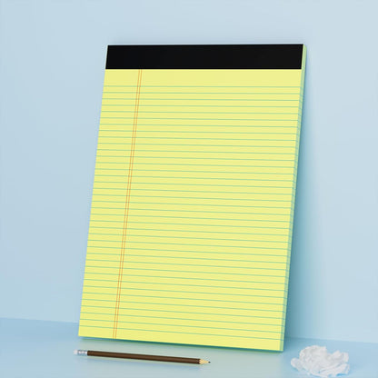 Legal Pads 8.5 x 11 College Ruled Note Pads 8.5 x 11.75 Yellow Notepad 80gsm Lined Paper Pads, 30 Sheets per Pad, 2 Pack Perforated Writing Pads Perfect for Office, Home, School