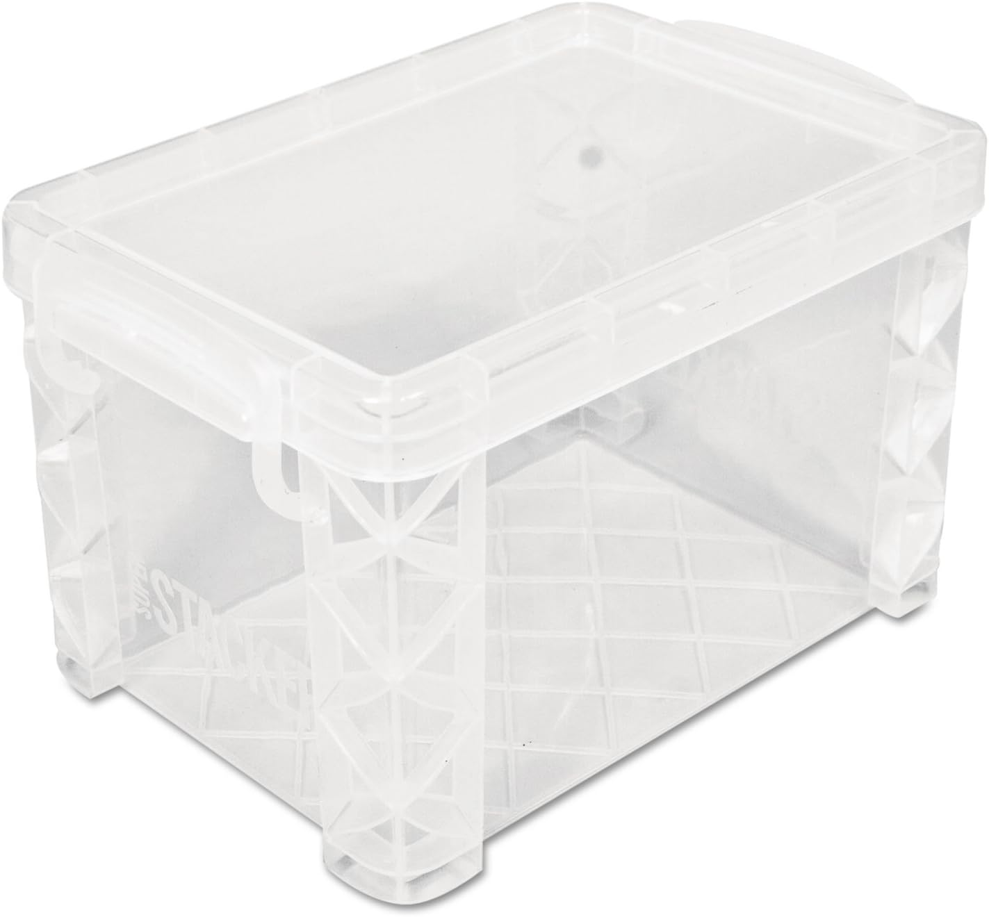 Advantus 40307 Super Stacker Storage Boxes, Hold 400 3 x 5 Cards, Plastic, Clear