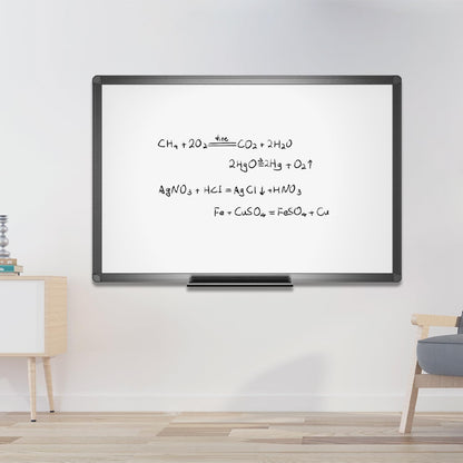 VIZ-PRO Magnetic Dry Erase White Board, 36 X 24 Inches, Black Aluminium Frame