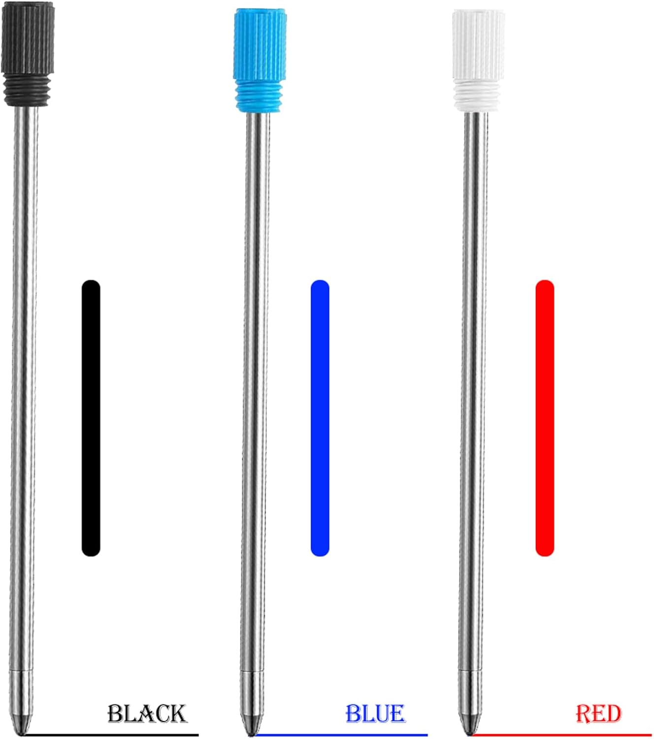 DUNBONG Ballpoint Metal D1 Refill for Multifunction Pen, Black pack of 5 pieces (Black)