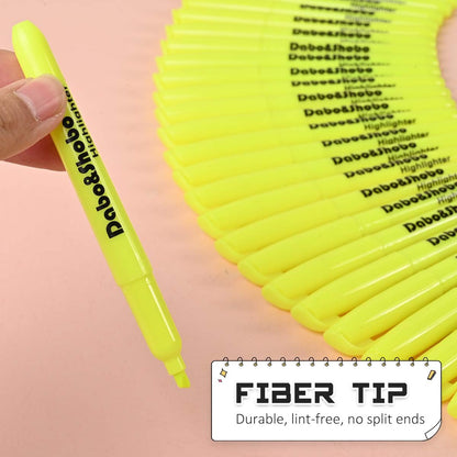 Dabo&Shobo Yellow highlighter, 24 Pack -bright color, chisel tip, for Adults Kids Highlighting in the Home School Office, Tank Style