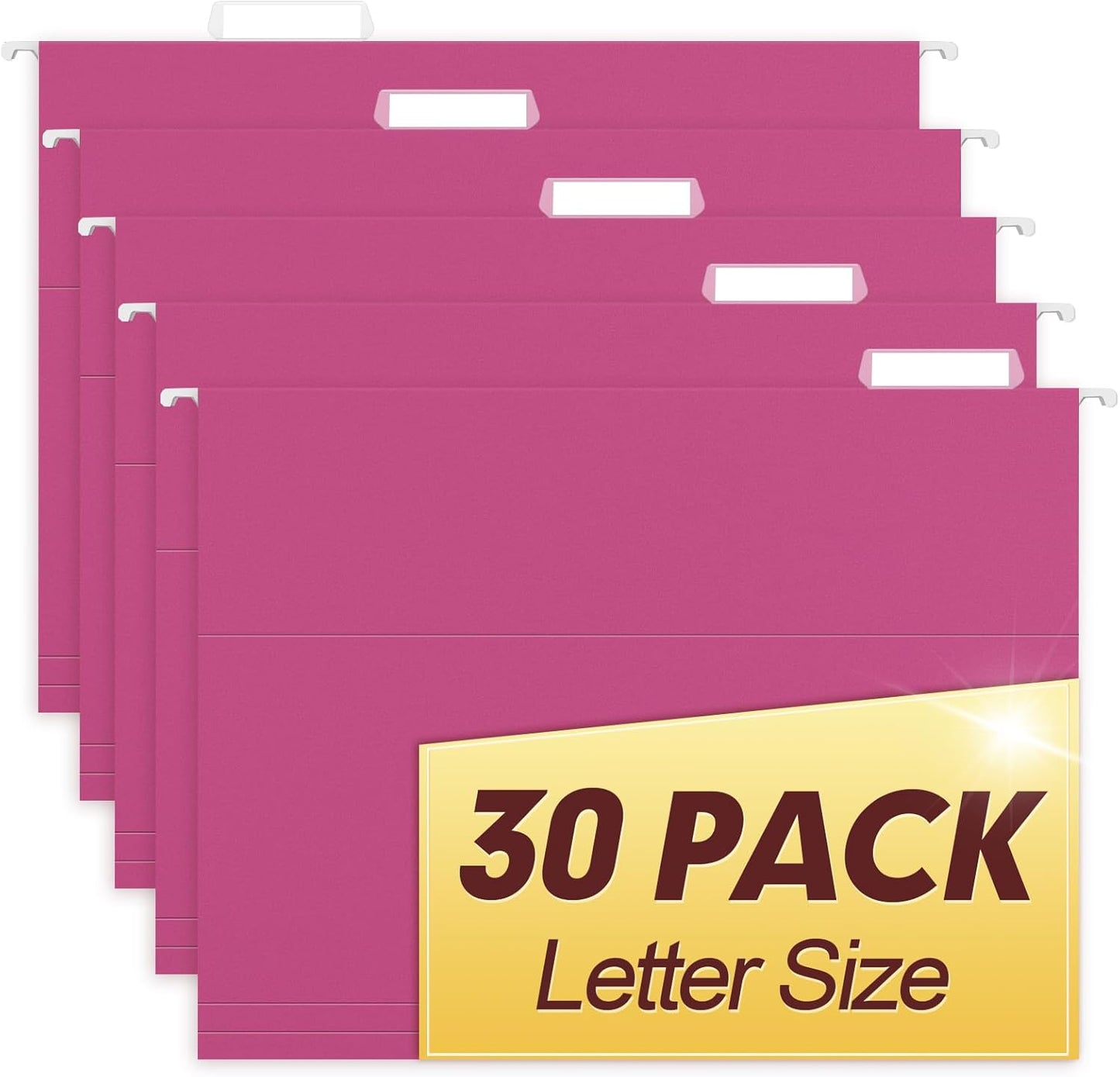 HERKKA Hanging File Folders, 30 Pack Reinforced Letter Size Hanging Folders, Designed for Bulky Files, Filing Cabinet, 1/5-Cut Adjustable Tabs (Blue)