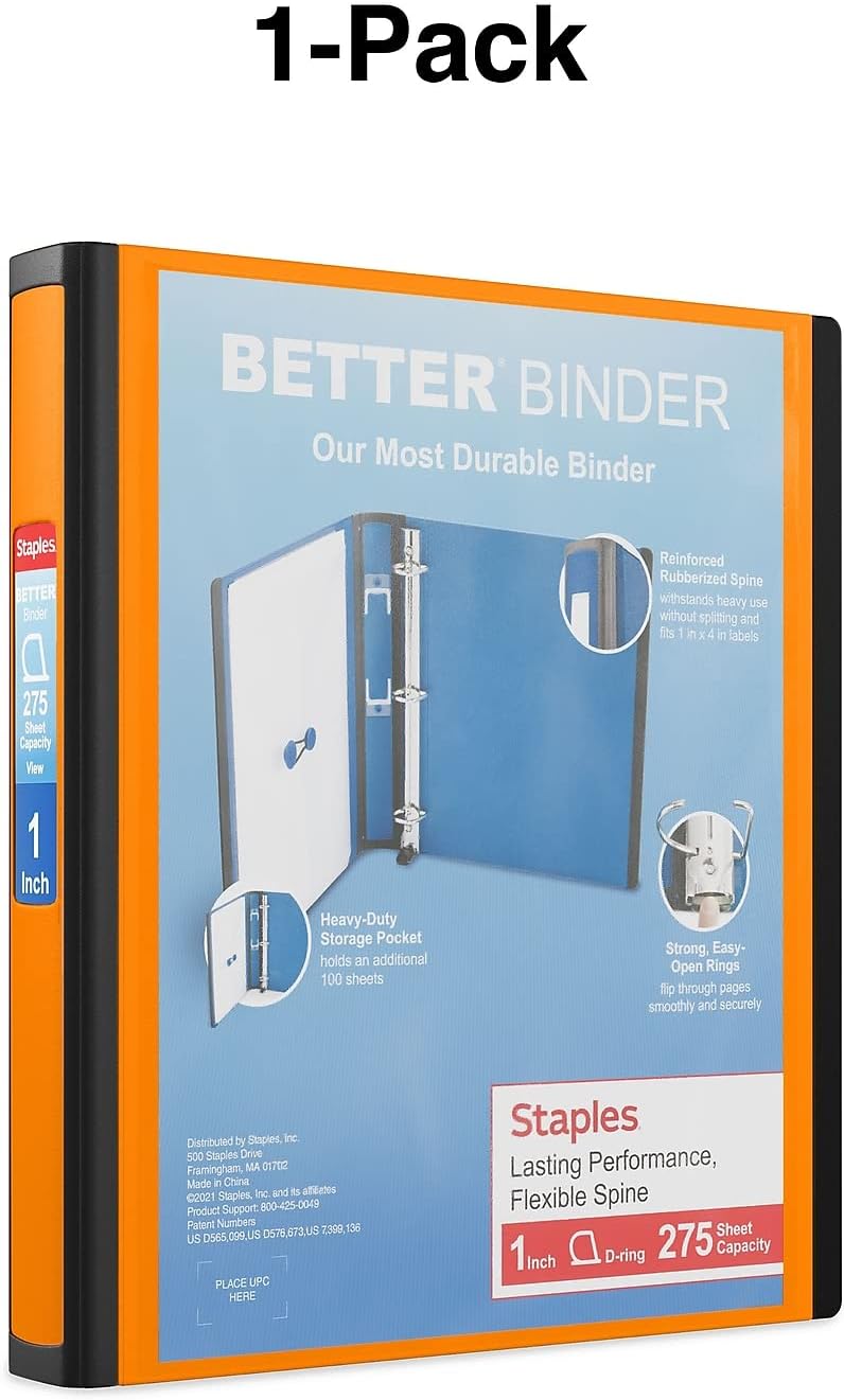 Staples Better Binder 2-Inch D-Ring View Binder, Reinforced Spine, Holds Up to 540 Sheets, Teal, for Office & School