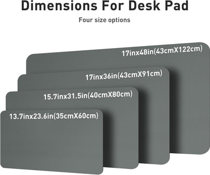 Aothia Leather Office Desk Pad Protector, Non-Slip PU Leather Desk Blotter, Waterproof Laptop Writing Mouse Pad for Office and Home, Black, 31.5" x 15.7" - Colors B