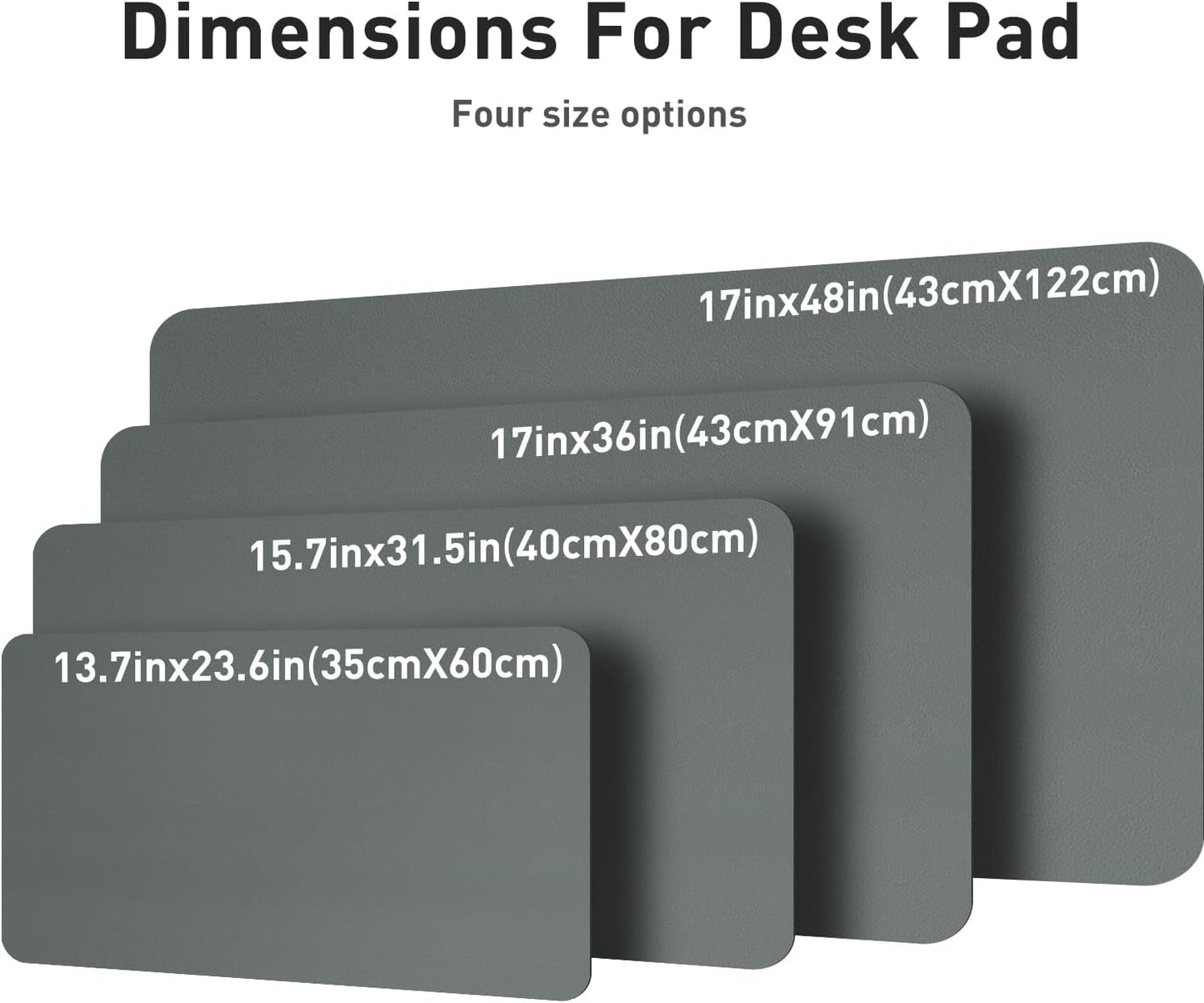 Aothia Leather Desk Pad Protector, Mouse Pad, Office Desk Mat, Non-Slip PU Leather Desk Blotter, Laptop Desk Pad, Waterproof Desk Writing Pad for Office and Home (Black,36" x 17") - Colors B