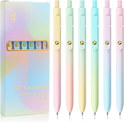 YOXMJDB Gel Pens, 5 Pcs Medium Point Smooth Writing Pens Cute Pens for Women, High-End Series 0.7mm Black Ink Pens for Journaling Note Taking, School Office Supplies (5 Pcs Gradient Morandi)