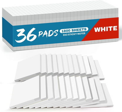Sticky Notes, 36 Pads, 3x3 Inches Self-Stick Note Pads, Perfect for Office, Study, and Daily Life Organization - Bright
