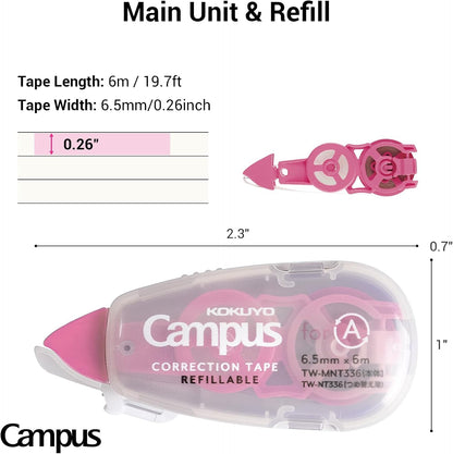 KOKUYO TW-NT305X3 Correction Tape for Campus Notes, For B Rule, 19.8 ft (6 m), Blue, Pack of 3