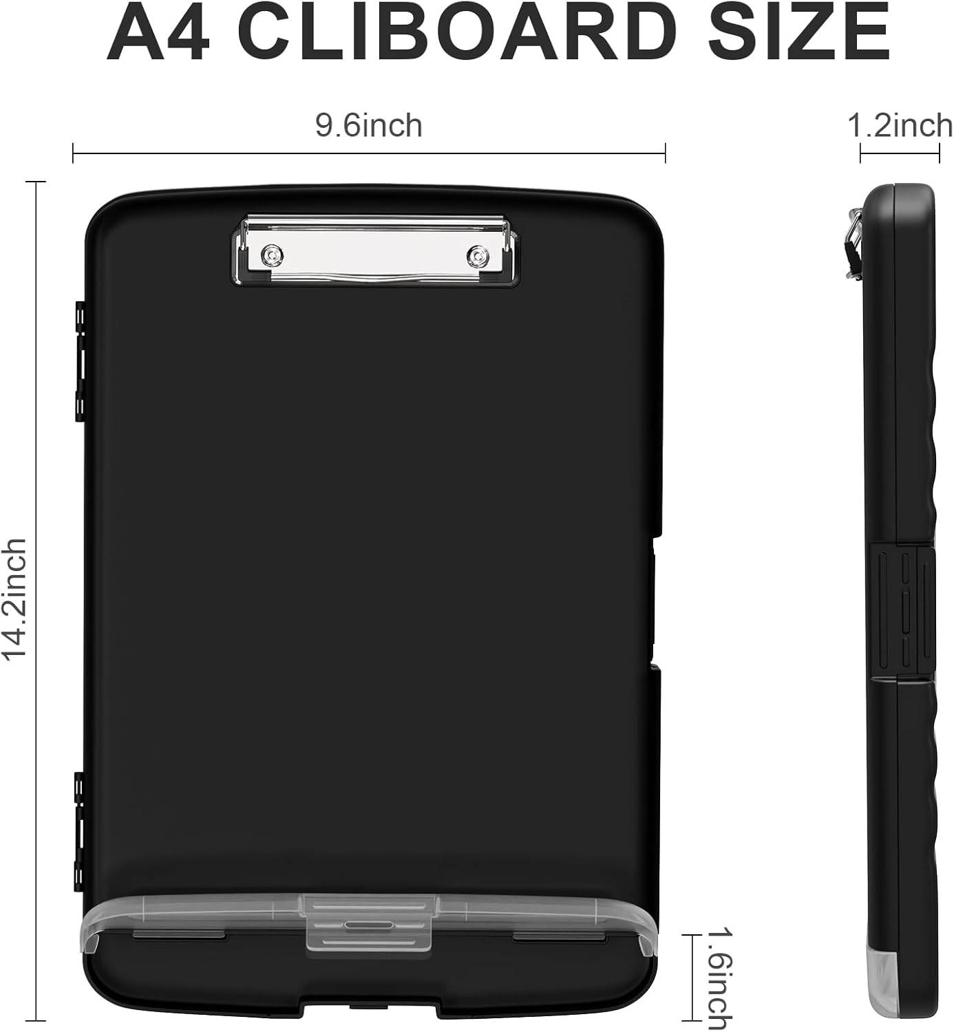Plastic Clipboard with Storage, 8.5 x 11 Storage Organization Box Side-Opening, Heavy Duty Clip Board with Pen Holder and Paper Folder for Nurses, Teachers, Office & School Supply, Orange