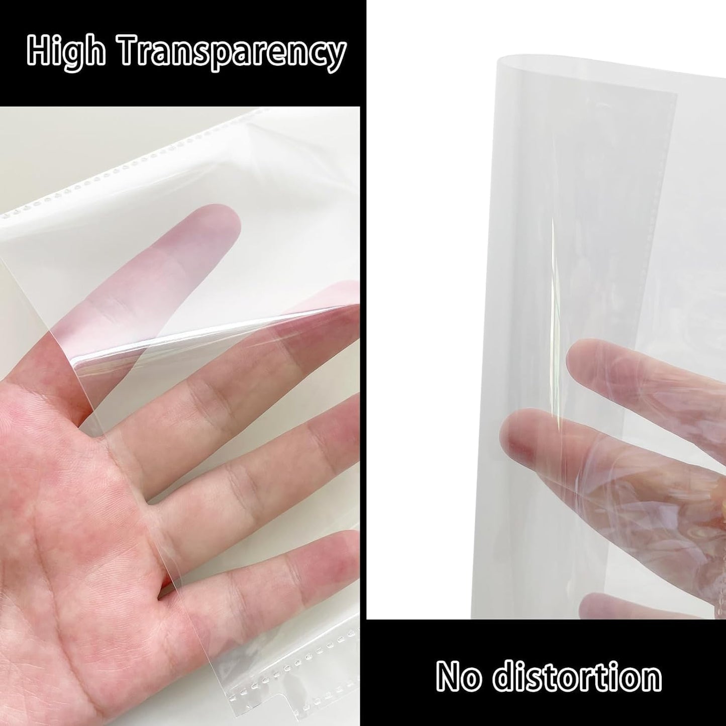 40 Pack Sheet Protectors 5.5x8.5 Inch, 80 Pockets Photocard Sleeves for A5 Binder 6 Ring - Ultra Clear Polypropylene for Travel Organizer & Scrapbooking