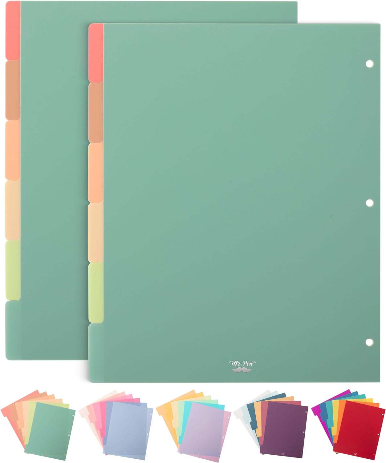 Mr. Pen- Binder Dividers, 6 Tab Dividers, Pack of 2 Sets (12 Dividers Total), Dividers