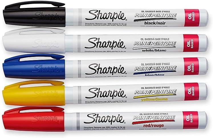 Sharpie Oil-Based Paint Markers, Fine Point, 5 Count - Great for Rock Painting