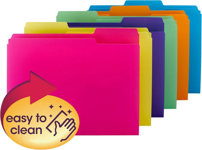 Smead Poly File Folder, 1/3-Cut Tab, Letter Size, Red, 24 per Box (10501)