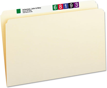 Smead File Folder, 1/3-Cut Tab, Assorted Positions, Legal Size, Manila, 100 per Box (15330)