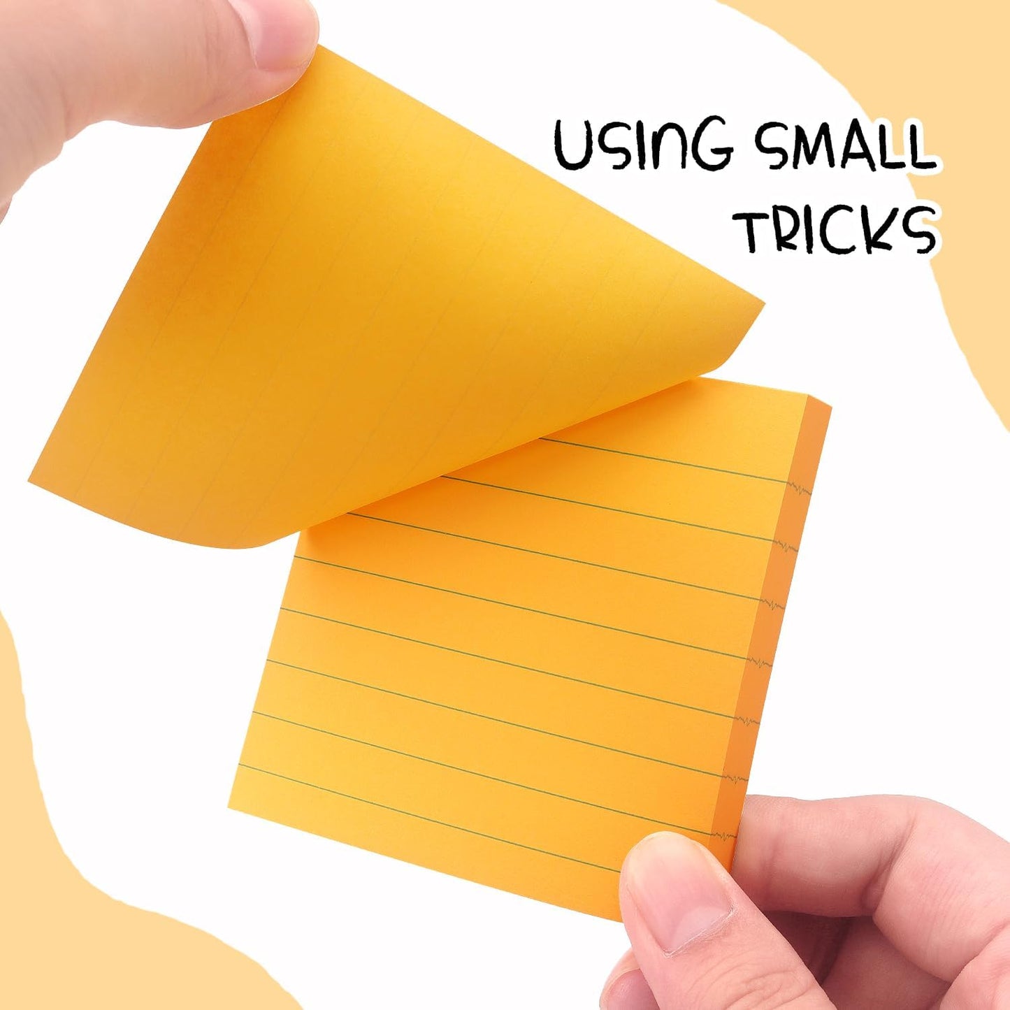 Lined Sticky Notes 3x3 Sticky Notes with Lines Self-Stick Notes Bright Color 4 Pads 90 Sheets/Pad (Pastel)