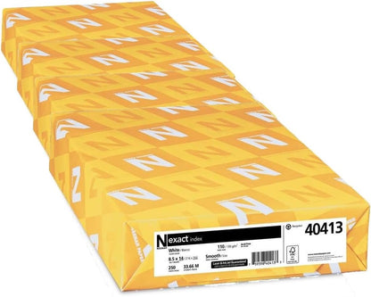 Wausau Exact Index Cardstock, 250 Sheets, White, 94 Brightness, 110 lb, 8.5 x 14 Inches