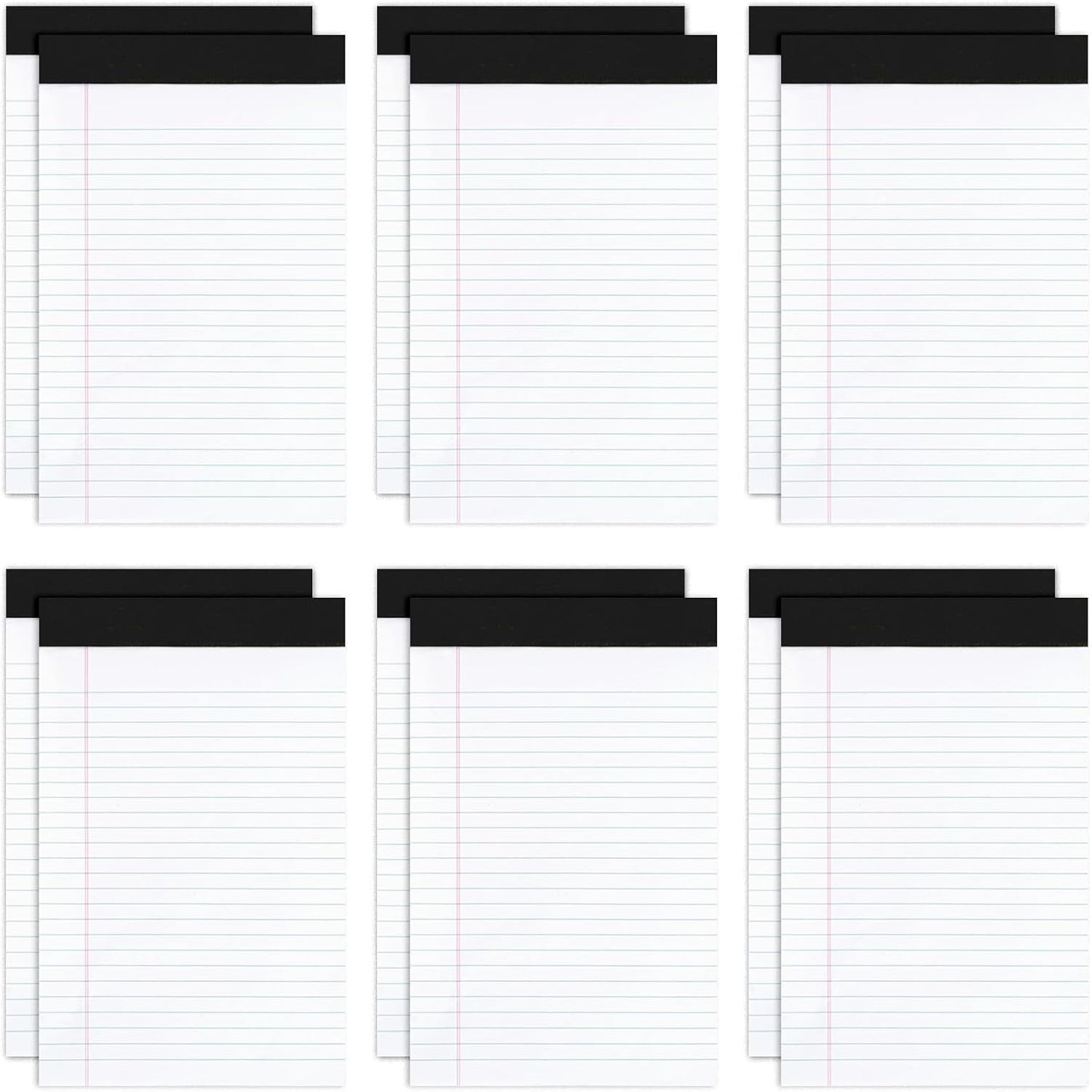 Goefun 12 Pack Yellow Note Pads 5x8, Small Legalpads 5x8 Yellow for Office, Perforated College Ruled Writing Pads - 30 Sheets Samll Notepad