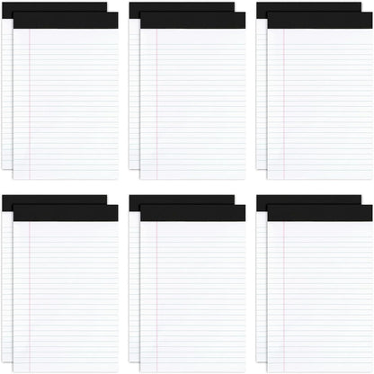 Goefun 12 Pack Yellow Note Pads 5x8, Small Legalpads 5x8 Yellow for Office, Perforated College Ruled Writing Pads - 30 Sheets Samll Notepad