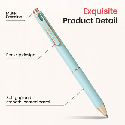 Taja Gel Pens, 6 Pcs Quick Dry Black Gel Ink Pens, 0.5mm Fine Point Smooth Writing Pens for Journaling and Note Taking, Cute Aesthetic Pens for Women & Men-Pastel