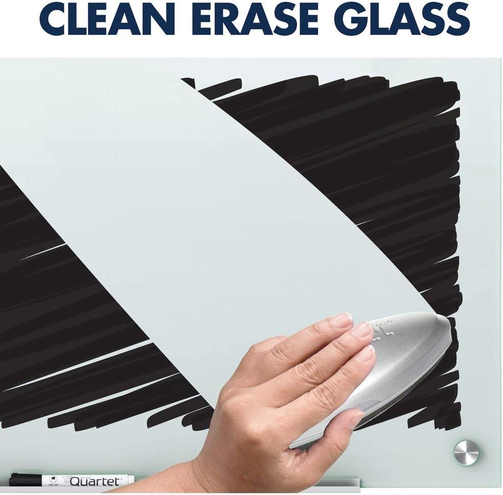 Quartet Whiteboard, Glass Dry Erase Board, Magnetic, 6' x 4', Infinity Frameless Mounting, White Surface, Accessory Tray, 1 Dry Erase Marker and 2 Glass Board Magnets (G7248W)