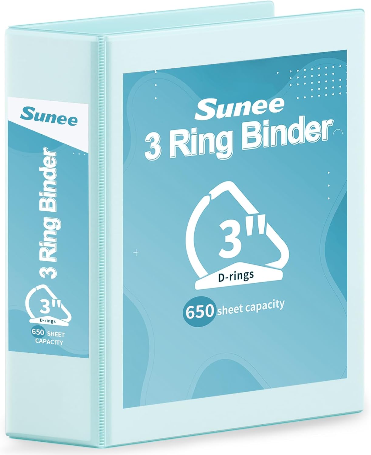 SUNEE 3 Ring Binder 2 Inch, Clear View Binder Three Ring PVC-Free (Fit 8.5x11 Inches) for School or Office Supplies, Light Purple, 1 Pack