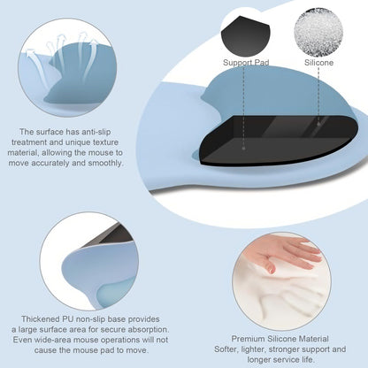 MOSISO Wrist Rest Support for Mouse Pad&Keyboard Set, Circle Curved Ergonomic Mousepad&Coaster Non-Slip Base Home/Office Pain Relief&Easy Typing Pad with Soft Cloth&Silicone Lining, Antique Green
