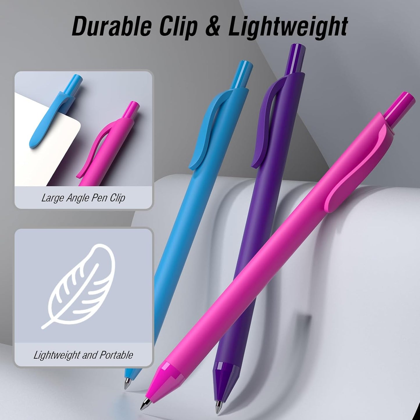 Bulk Pens - 108 Pack Black Pens 1.0MM Medium Point Ballpoint Pens, Smooth Writing No Bleed Retractable Ball Point Pen (Black)