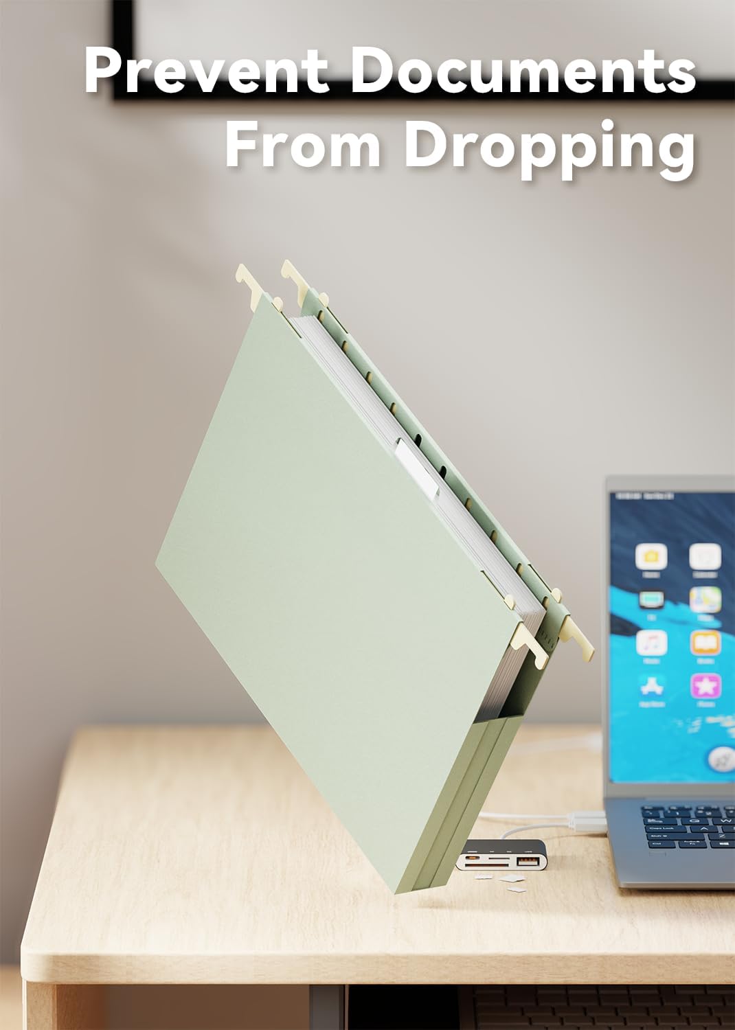 Ansook Extra Capacity Hanging File Folders Letter Size,Heavy Duty 4" Expandanle Pastel Hang Folders,6 Pack Plastic File Cabniet Folder Hanging with Tabs,Hanging File Frame Organizer